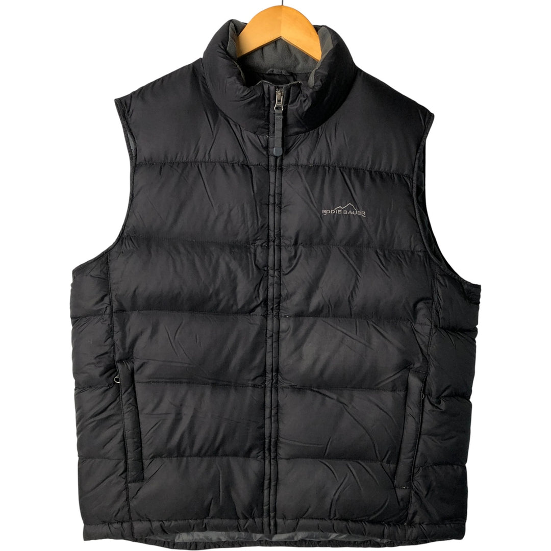 Eddie Bauer Ripstop Goose Down Vest, Men's Size L Nylon black type Vintage Second Hand