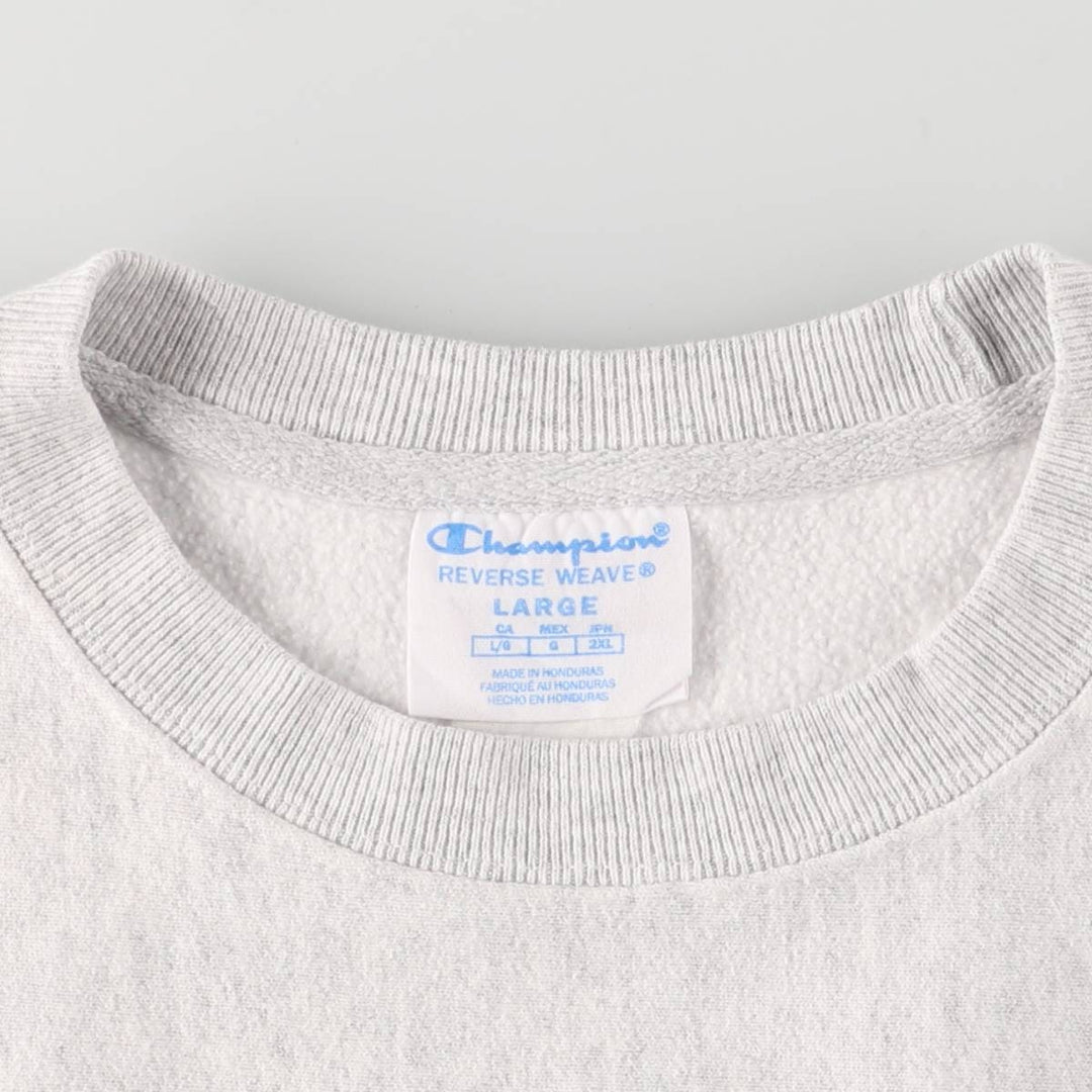 Champion REVERSE WEAVE Reverse Weave Printed Sweatshirt Trainer Men's XL cotton pale white type Vintage Second Hand