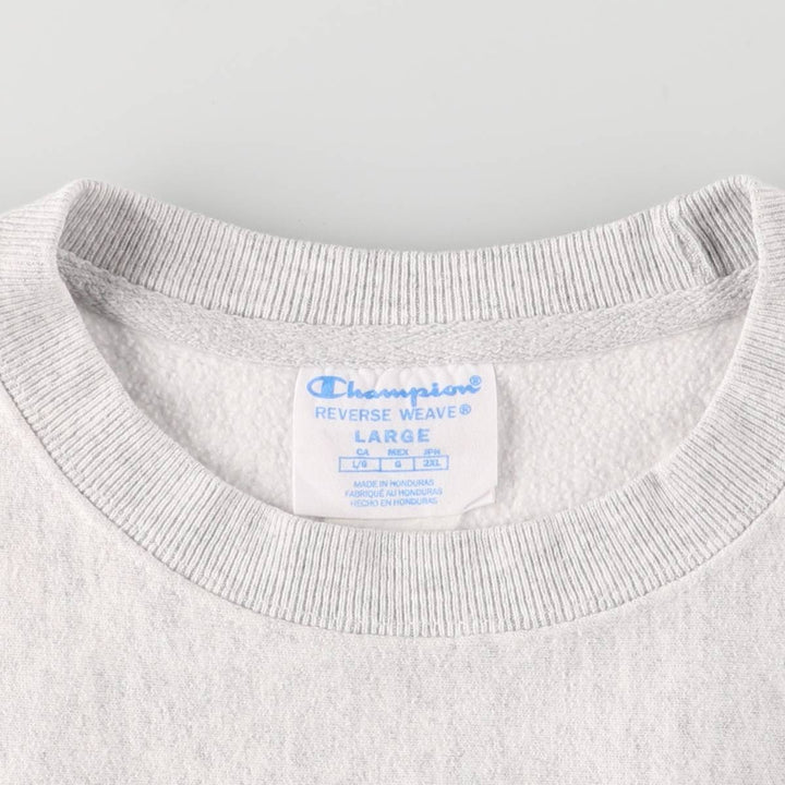 Champion REVERSE WEAVE Reverse Weave Printed Sweatshirt Trainer Men's XL cotton pale white type Vintage Second Hand