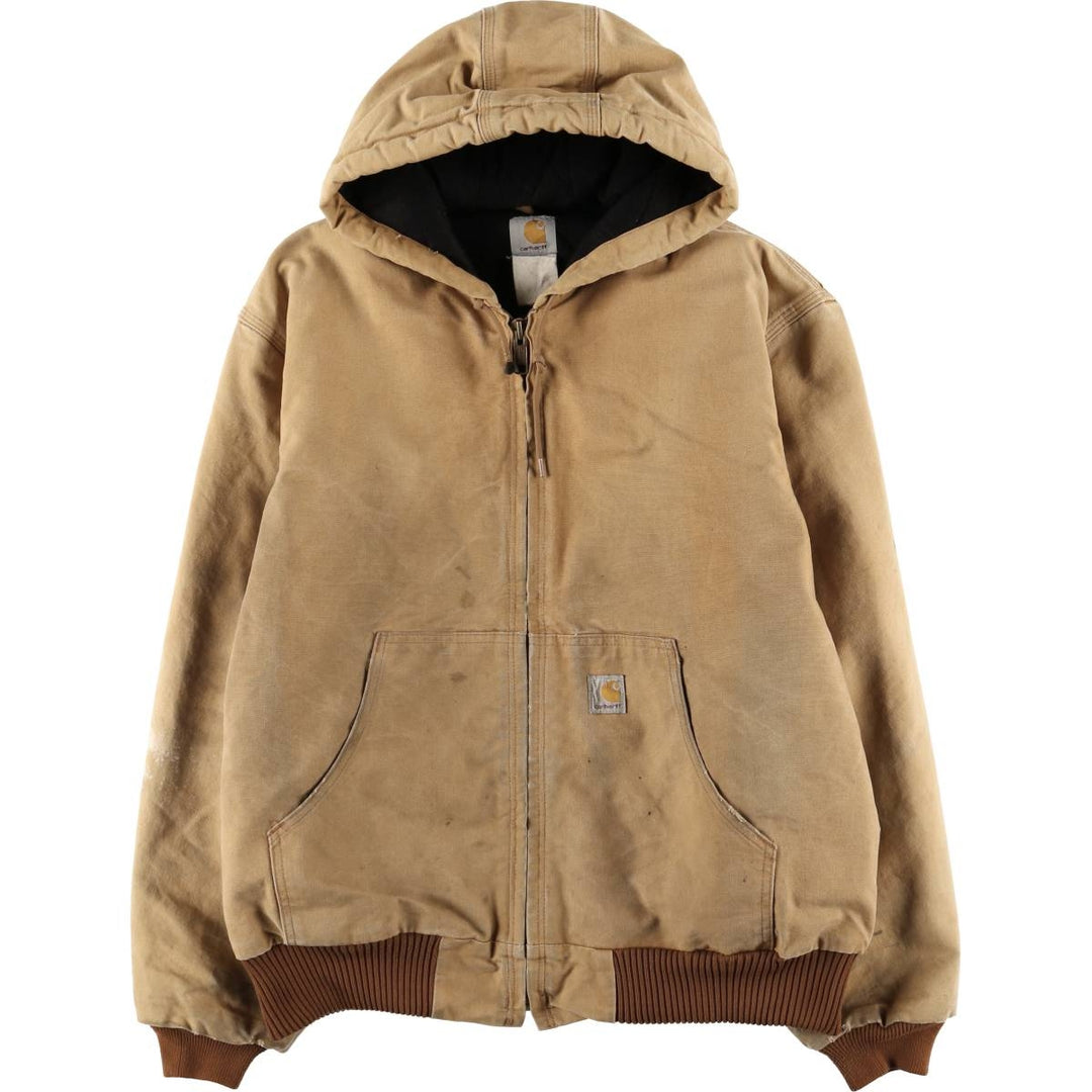 Carhartt Active Jacket, Padded Duck Full-Zip Hoodie, Men's XL unclear ocher yellow type Vintage Second Hand