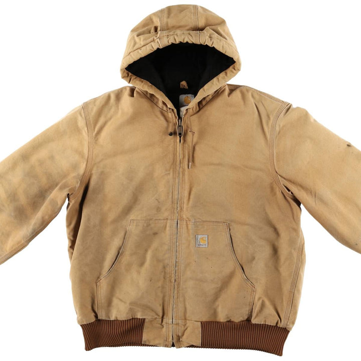 Carhartt Active Jacket, Padded Duck Full-Zip Hoodie, Men's XL unclear ocher yellow type Vintage Second Hand