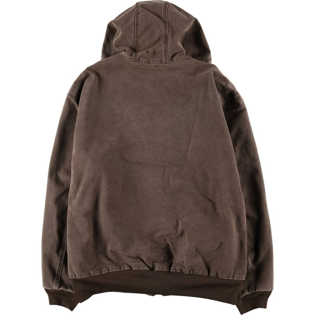 00'S Carhartt Active Jacket Duck Full Zip Hoodie Men's XXL cotton brown type Vintage Second Hand