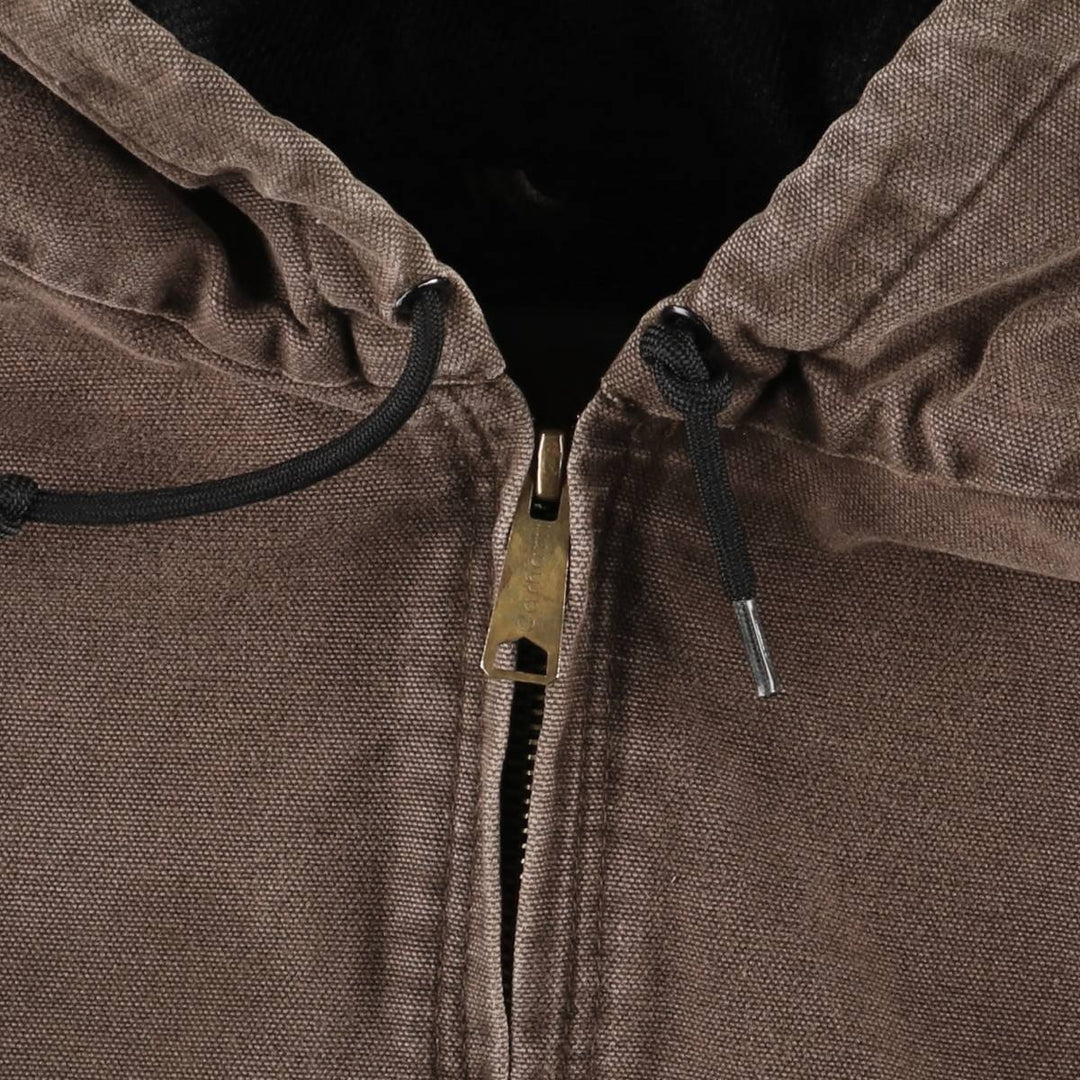 00'S Carhartt Active Jacket Duck Full Zip Hoodie Men's XXL cotton brown type Vintage Second Hand