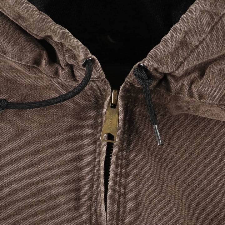 00'S Carhartt Active Jacket Duck Full Zip Hoodie Men's XXL cotton brown type Vintage Second Hand
