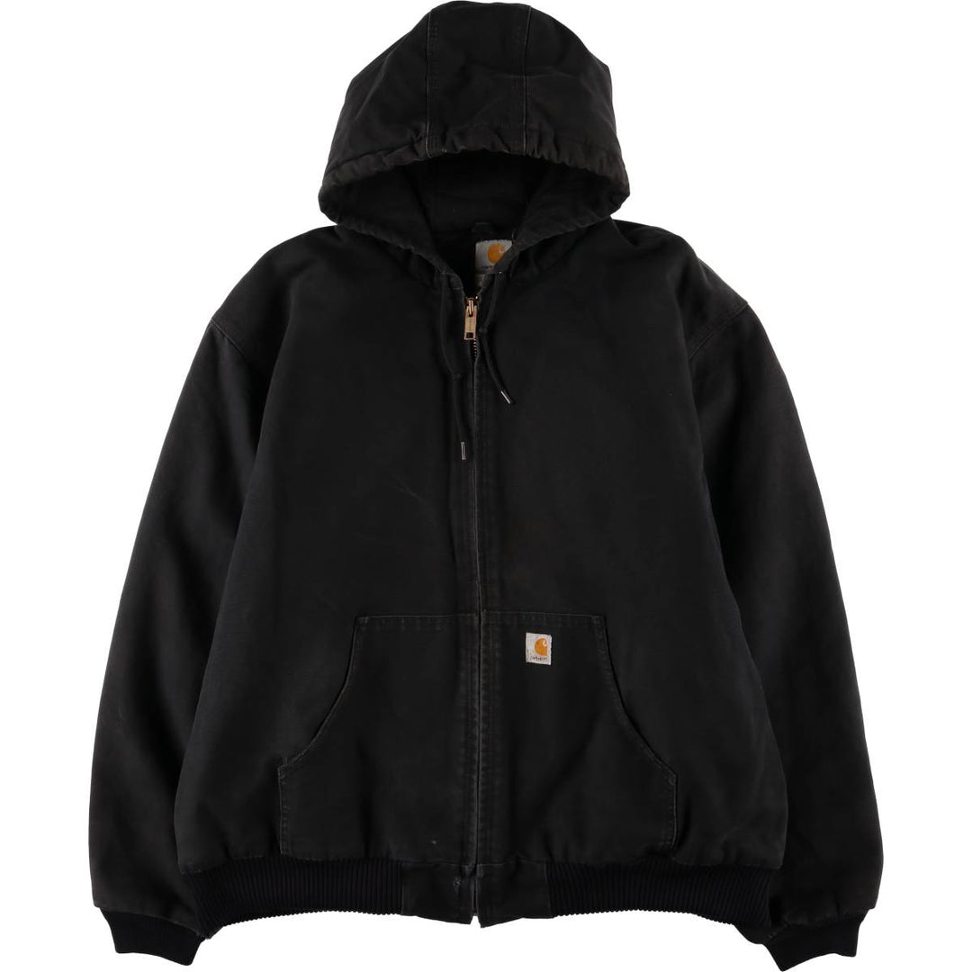 Carhartt Active Jacket, Padded Duck Full-Zip Hoodie, Men's XXL cotton black type Vintage Second Hand
