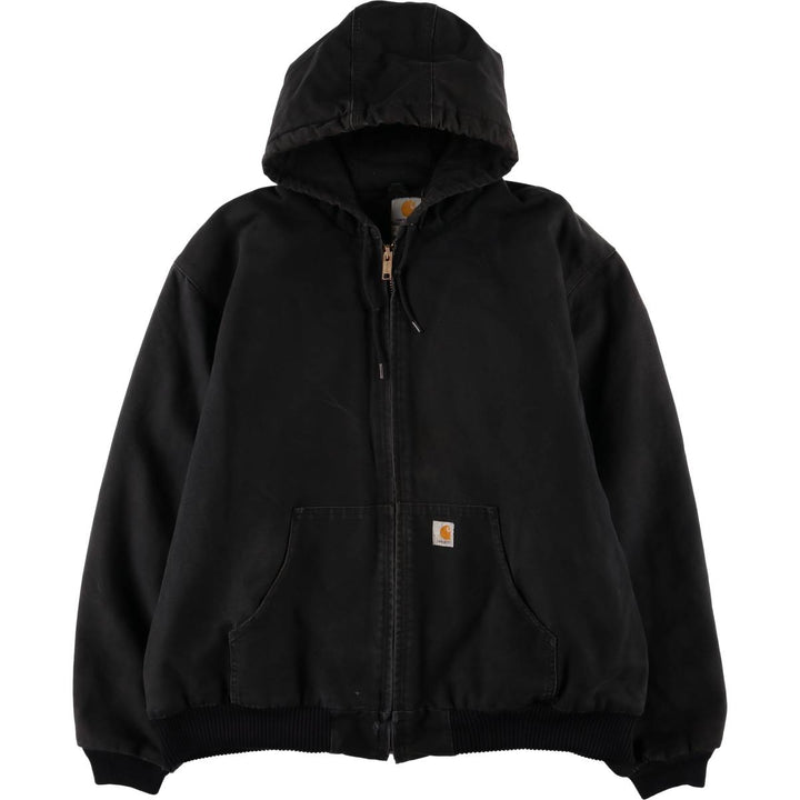 Carhartt Active Jacket, Padded Duck Full-Zip Hoodie, Men's XXL cotton black type Vintage Second Hand
