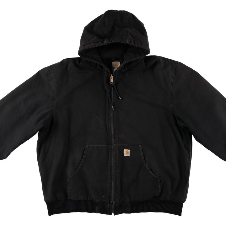 Carhartt Active Jacket, Padded Duck Full-Zip Hoodie, Men's XXL cotton black type Vintage Second Hand