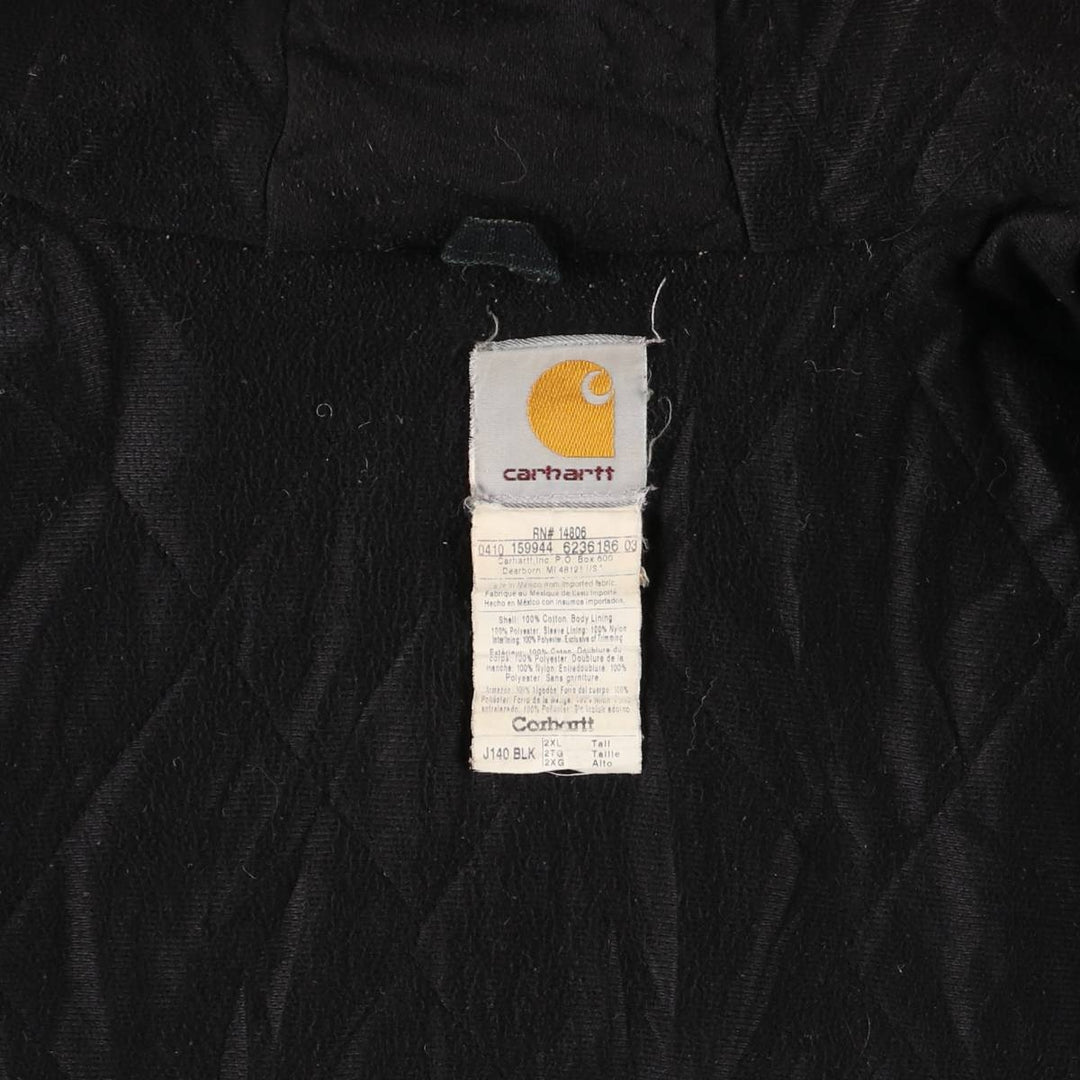 Carhartt Active Jacket, Padded Duck Full-Zip Hoodie, Men's XXL cotton black type Vintage Second Hand