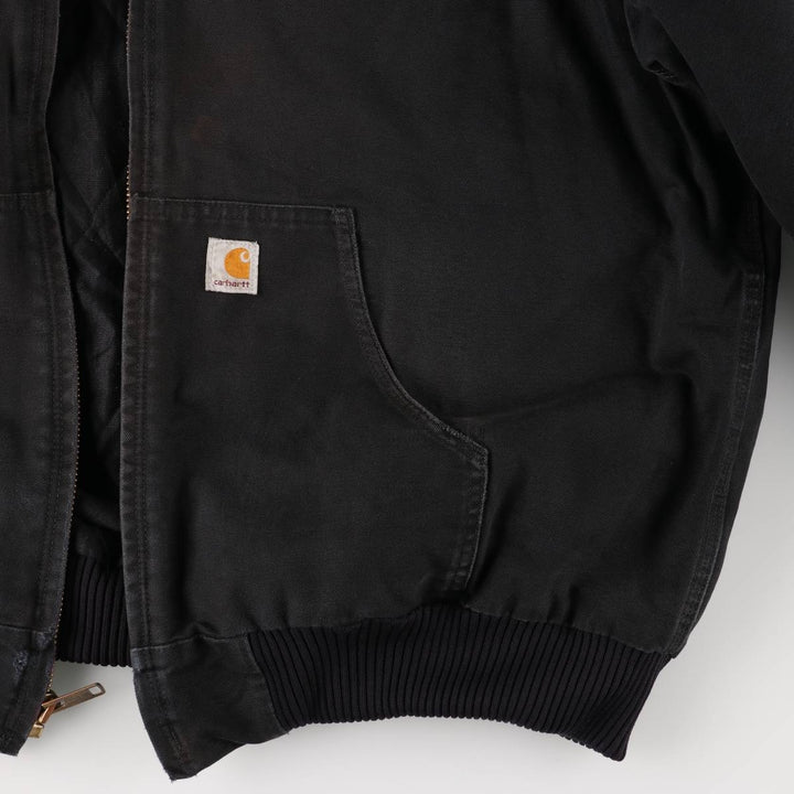 Carhartt Active Jacket, Padded Duck Full-Zip Hoodie, Men's XXL cotton black type Vintage Second Hand