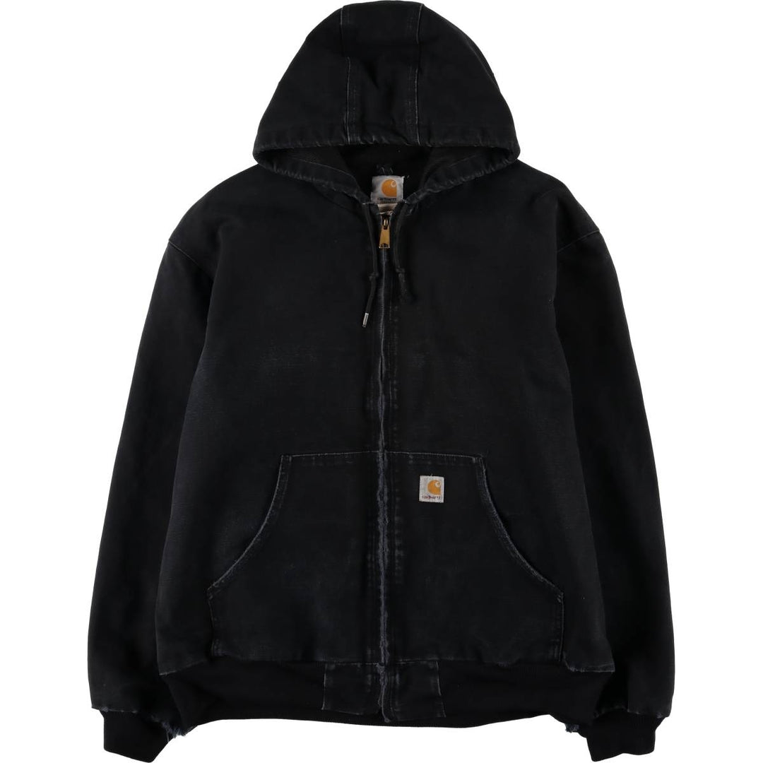 Carhartt Active Jacket Duck Full Zip Hoodie Men's XXL unclear black type Vintage Second Hand