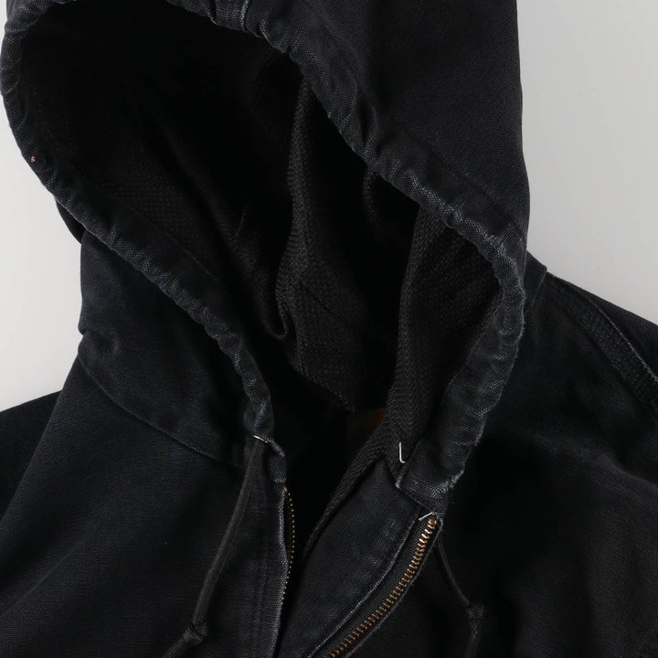 Carhartt Active Jacket Duck Full Zip Hoodie Men's XXL unclear black type Vintage Second Hand