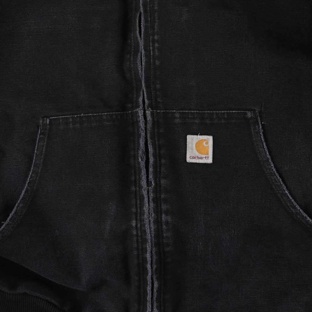Carhartt Active Jacket Duck Full Zip Hoodie Men's XXL unclear black type Vintage Second Hand