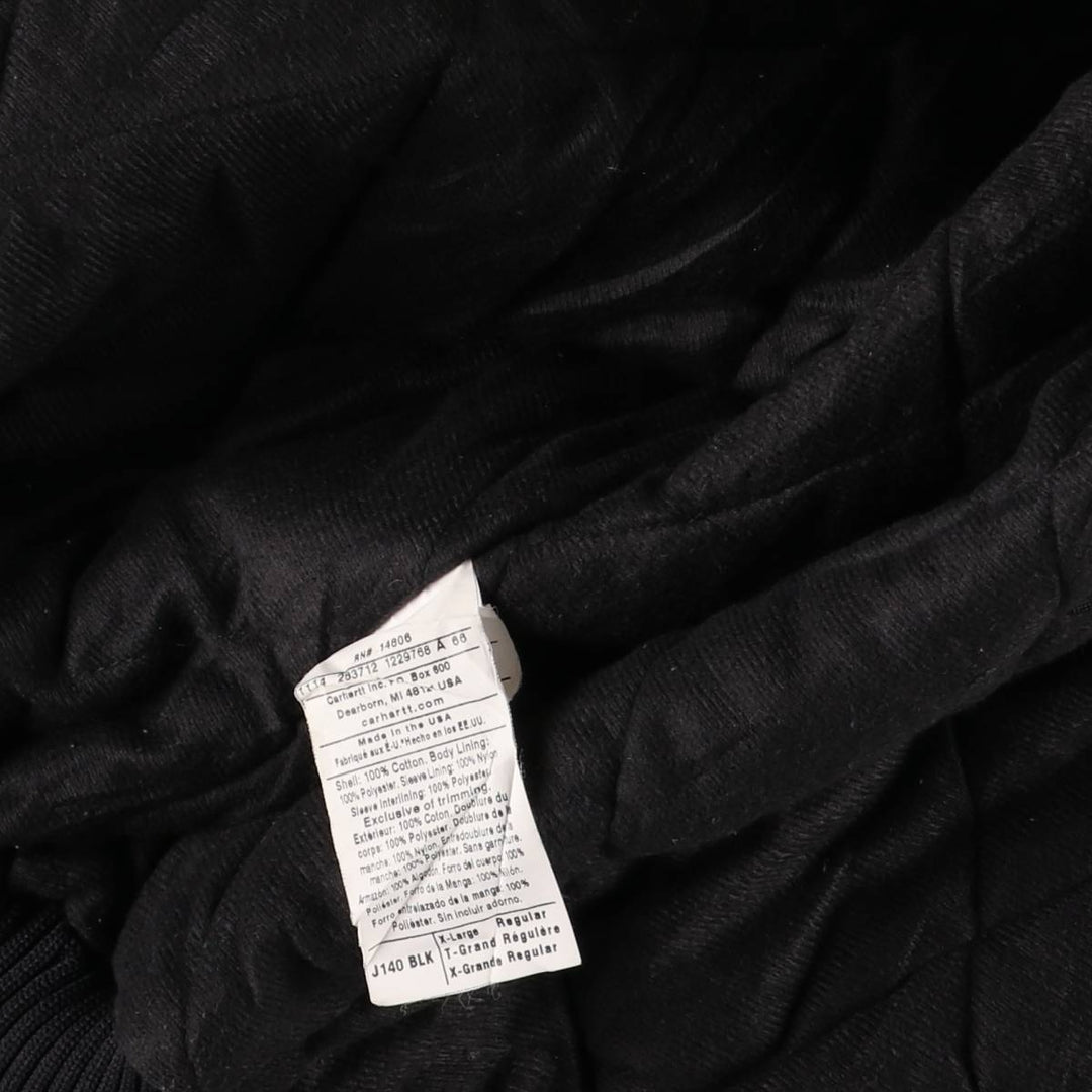 Carhartt Active Jacket, Padded Duck Full Zip Parka, Made in USA, Men's XL cotton black type Vintage Second Hand