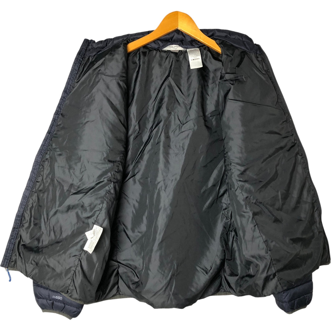 Eddie Bauer 650 Fill Power Down Jacket, Men's Size L polyester navy blue type Vintage Second Hand