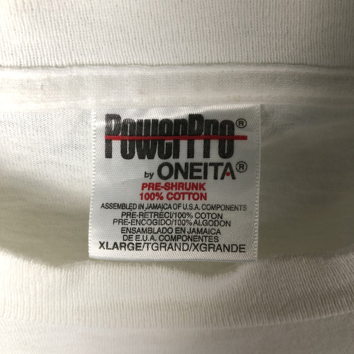 Vintage 90'S Oneita POWERPRO Advertising T-Shirt, Men's XL cotton white type Vintage Second Hand