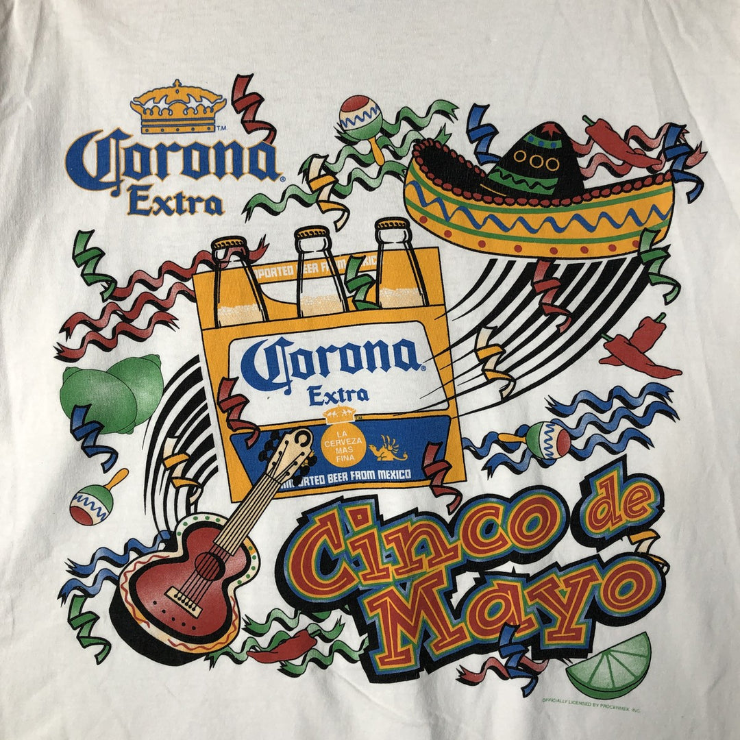 Vintage POWER PRO CORONA EXTRA Corona Extra Advertising T-Shirt, Men's Size Large unclear white type Vintage Second Hand