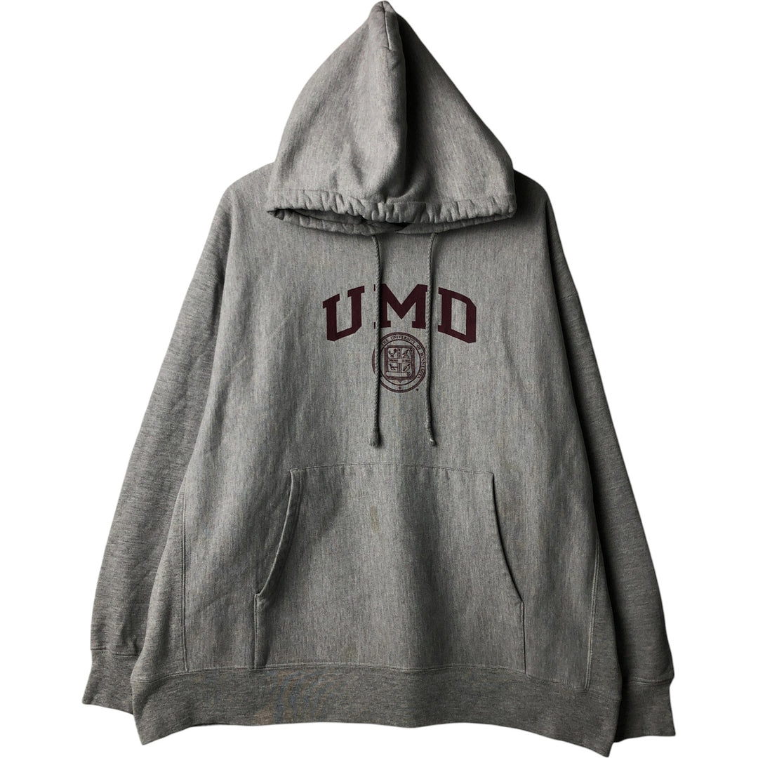 2000'S Champion Original Reverse Weave College Pullover Hoodie, Men's XXL cotton gray type Vintage Second Hand