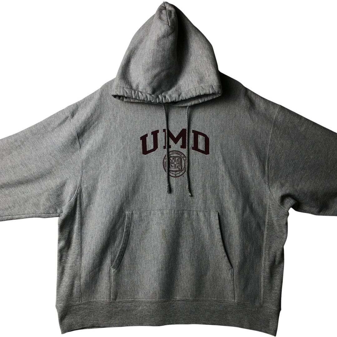 2000'S Champion Original Reverse Weave College Pullover Hoodie, Men's XXL cotton gray type Vintage Second Hand