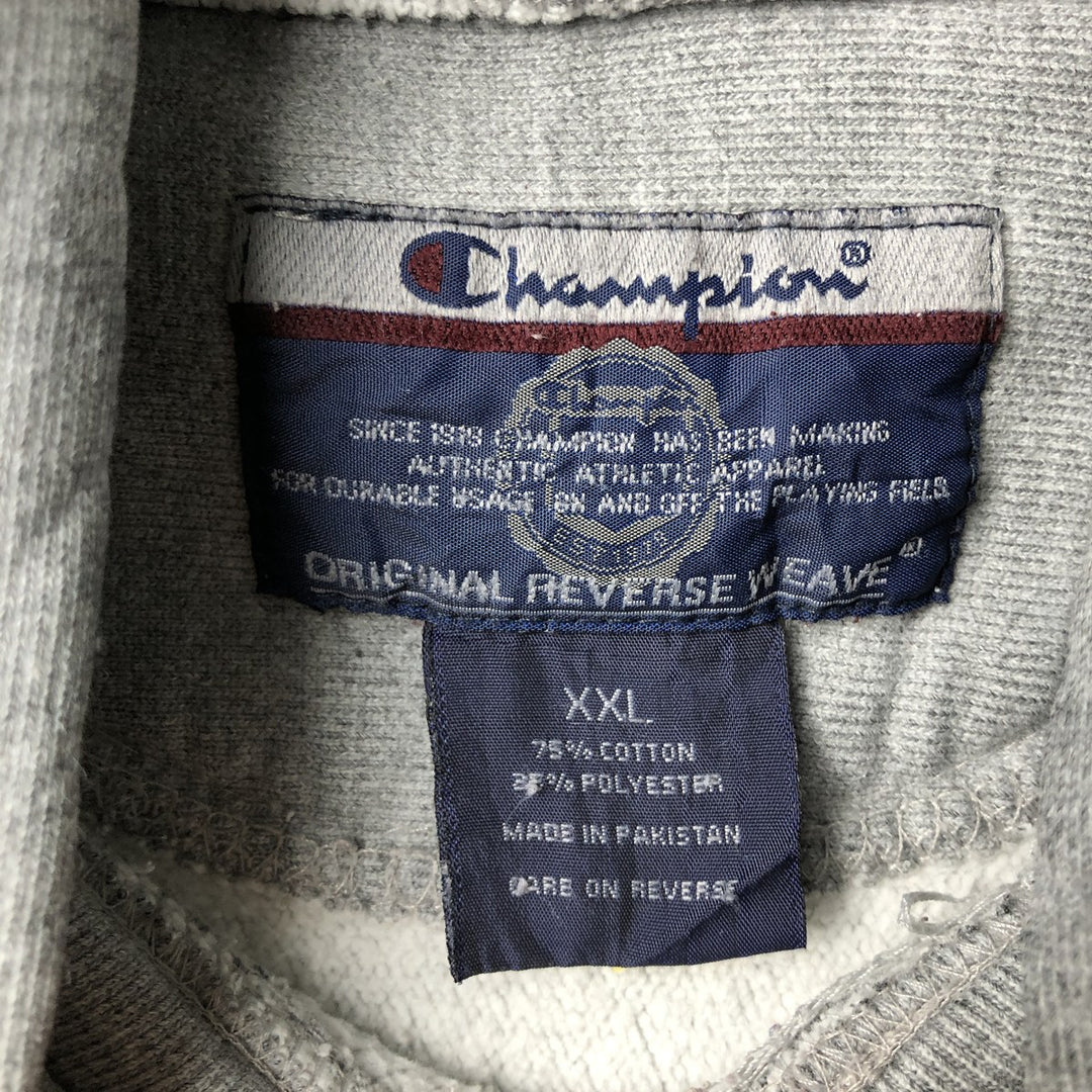 2000'S Champion Original Reverse Weave College Pullover Hoodie, Men's XXL cotton gray type Vintage Second Hand