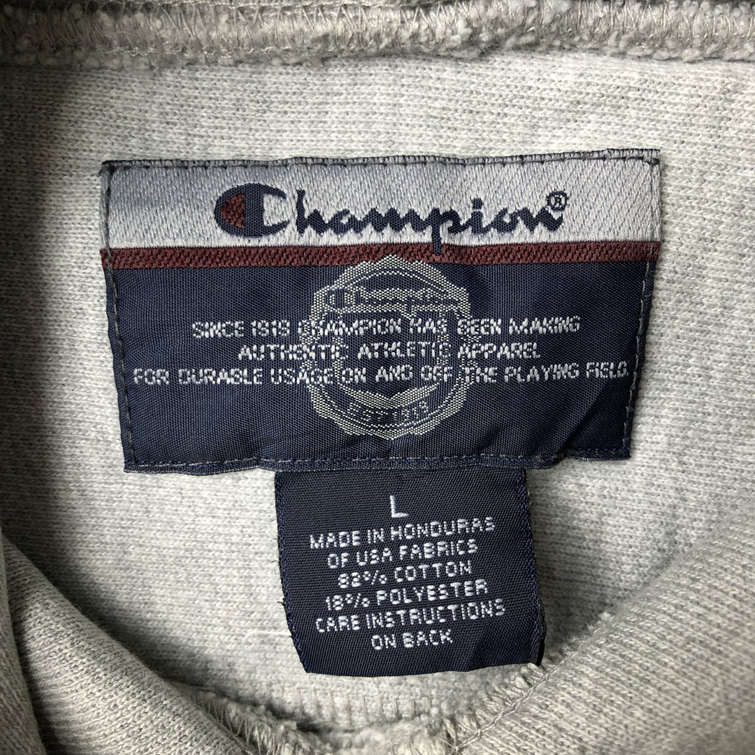 2000'S Champion College Sweatshirt Pullover Hoodie, Men's Size L cotton gray type Vintage Second Hand