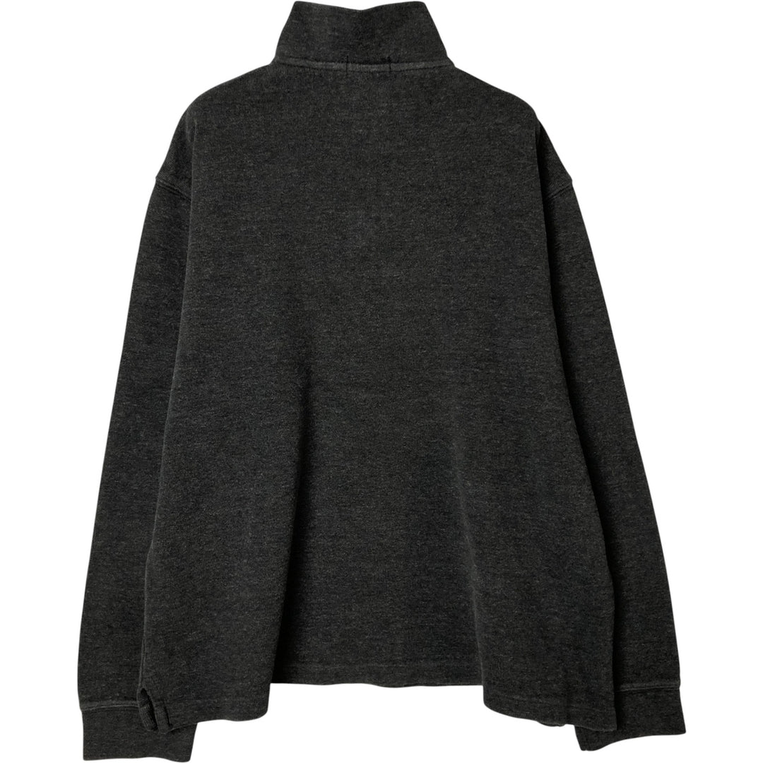 Ralph Lauren POLO RALPH LAUREN Half-Zip Sweatshirt, Men's XL cotton Charcoal Vintage Second Hand