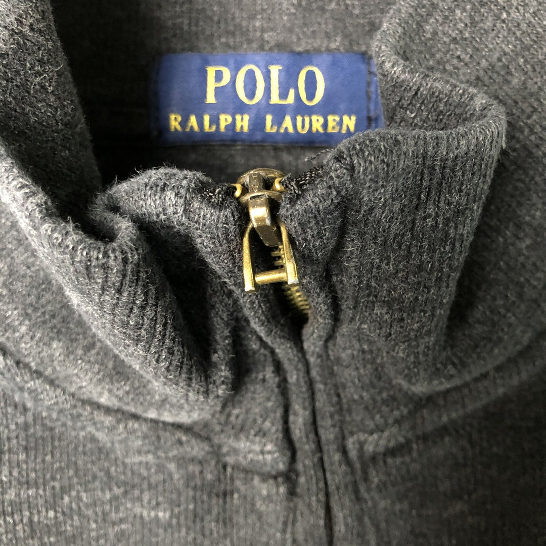 Ralph Lauren POLO RALPH LAUREN Half-Zip Sweatshirt, Men's XL cotton Charcoal Vintage Second Hand