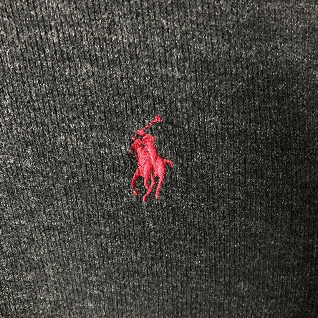 Ralph Lauren POLO RALPH LAUREN Half-Zip Sweatshirt, Men's XL cotton Charcoal Vintage Second Hand