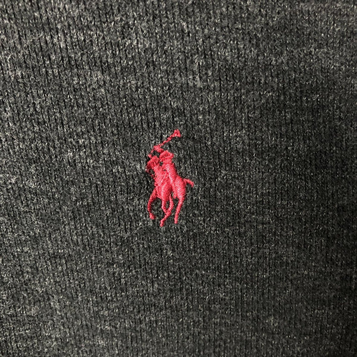 Ralph Lauren POLO RALPH LAUREN Half-Zip Sweatshirt, Men's XL cotton Charcoal Vintage Second Hand
