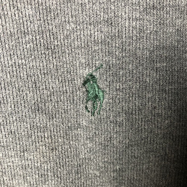 Ralph Lauren POLO by Ralph Lauren Half-Zip Sweatshirt, Men's Size L cotton Charcoal Vintage Second Hand