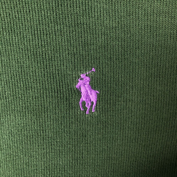 Ralph Lauren POLO RALPH LAUREN Half-zip sweatshirt, sweatshirt, men's size L cotton green type Vintage Second Hand