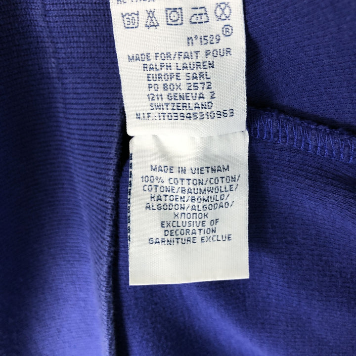 Ralph Lauren POLO RALPH LAUREN Half-Zip Sweatshirt, Men's S cotton blue type Vintage Second Hand