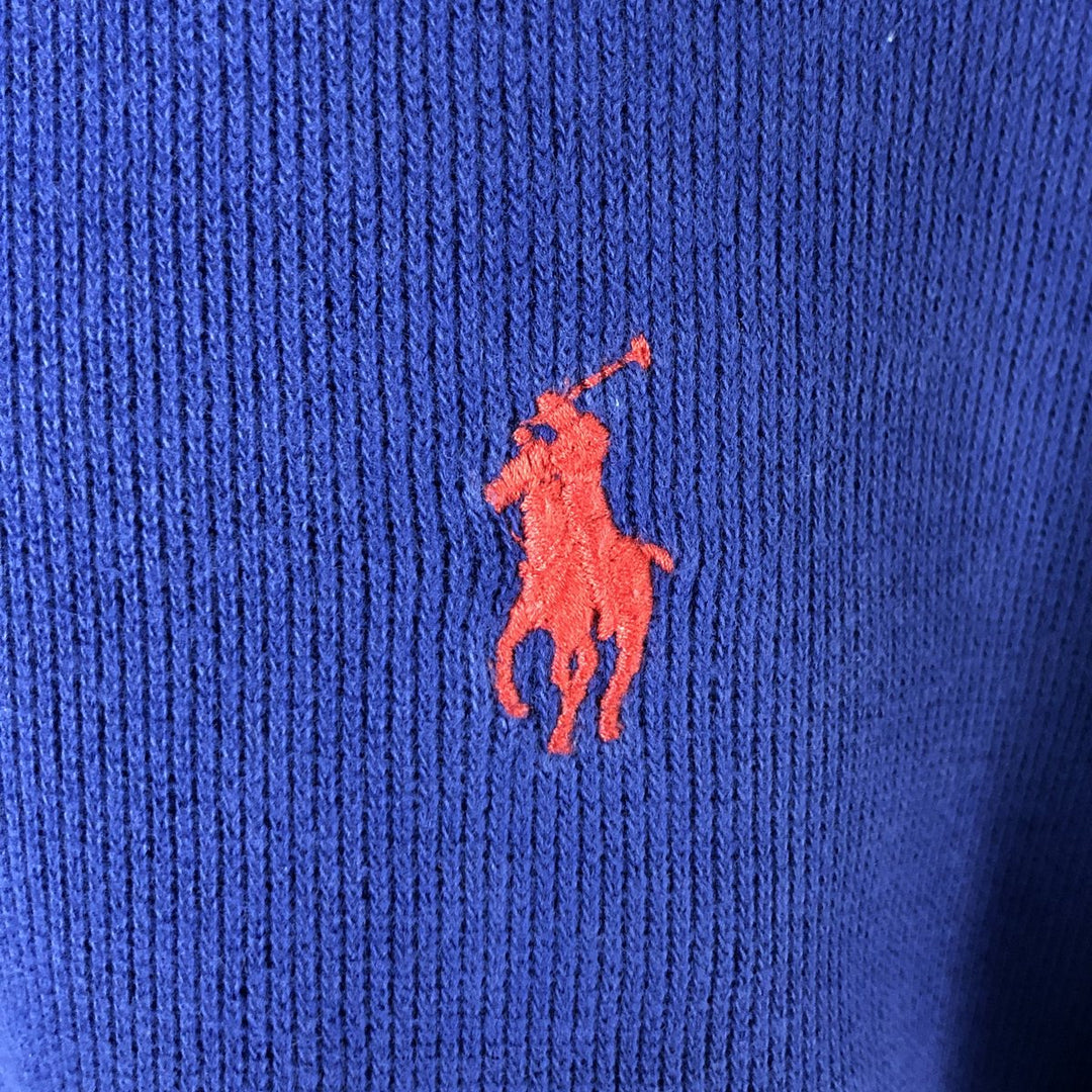 Ralph Lauren POLO RALPH LAUREN Half-Zip Sweatshirt, Men's S cotton blue type Vintage Second Hand