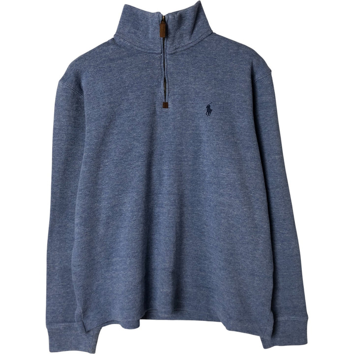 Ralph Lauren POLO RALPH LAUREN Half-zip sweatshirt, sweatshirt, men's size L cotton Blue type light blue Vintage Second Hand