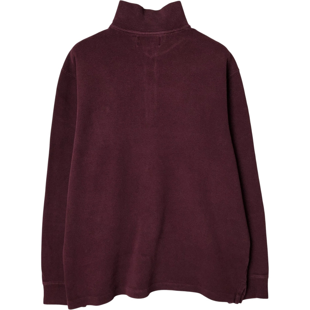 Ralph Lauren POLO by Ralph Lauren Half-Zip Sweatshirt, Men's Size L cotton wine-red Vintage Second Hand