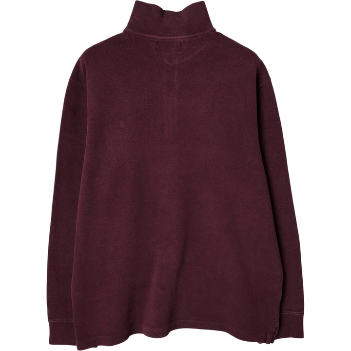 Ralph Lauren POLO by Ralph Lauren Half-Zip Sweatshirt, Men's Size L cotton wine-red Vintage Second Hand