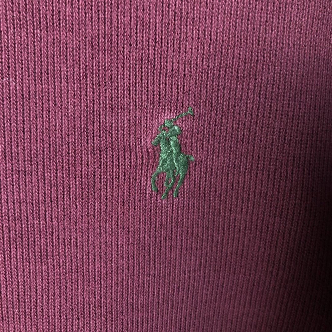 Ralph Lauren POLO by Ralph Lauren Half-Zip Sweatshirt, Men's Size L cotton wine-red Vintage Second Hand