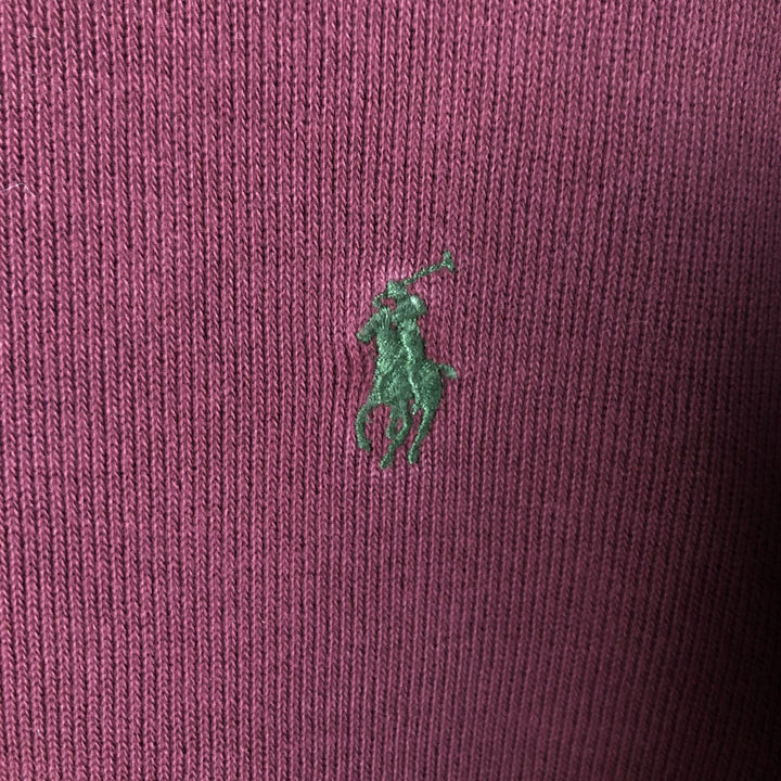 Ralph Lauren POLO by Ralph Lauren Half-Zip Sweatshirt, Men's Size L cotton wine-red Vintage Second Hand