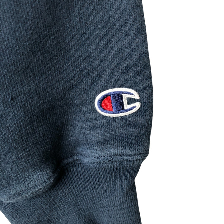 2000'S Champion PREMIUM REVERSE WEAVE Premium Reverse Weave Sweatshirt Pullover Hoodie, Men's Size L cotton navy blue type Vintage Second Hand