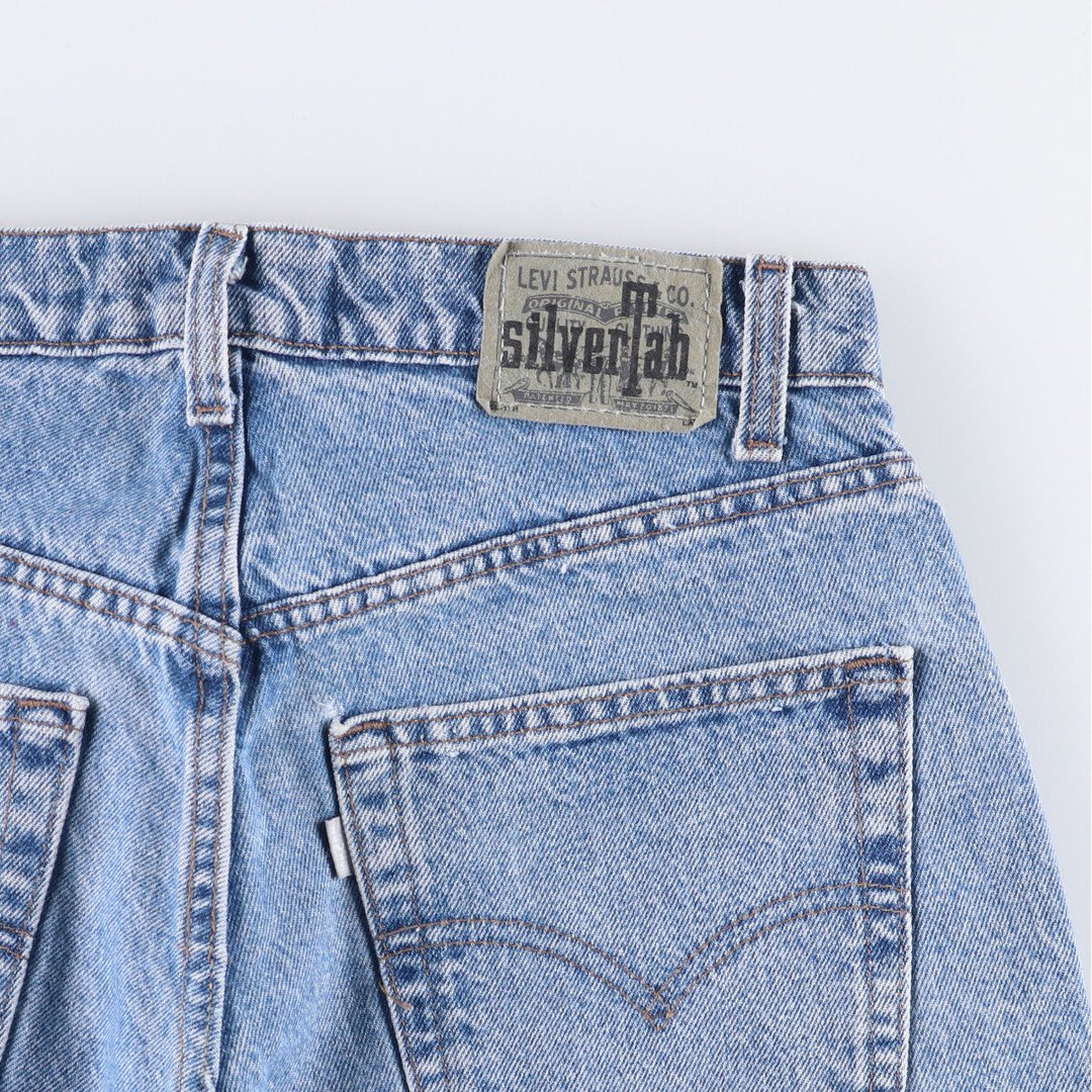 90'S Levi's Silver Tab Loose Denim Shorts, Half Pants, Made in USA, Men's, Size W32, Vintage cotton blue type Vintage Second Hand