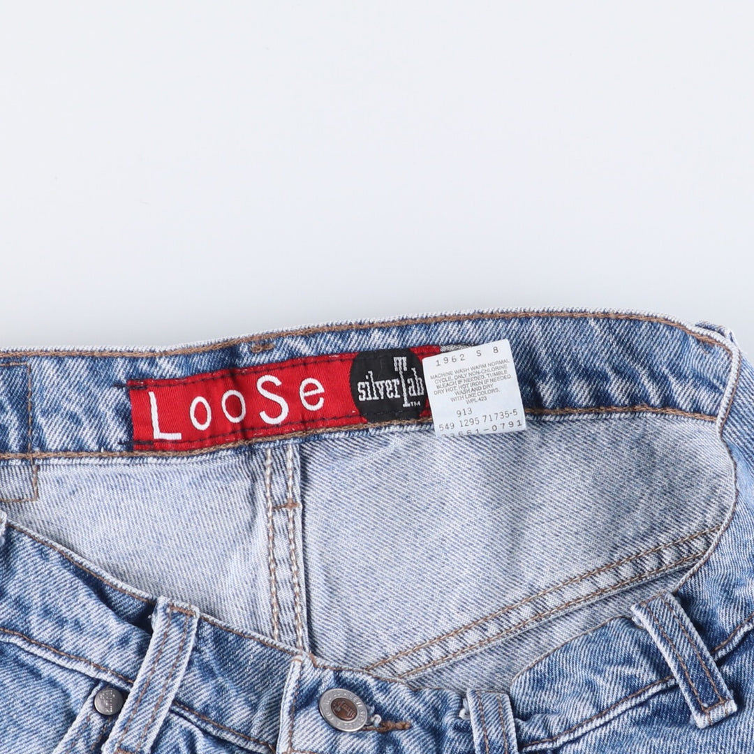 90'S Levi's Silver Tab Loose Denim Shorts, Half Pants, Made in USA, Men's, Size W32, Vintage cotton blue type Vintage Second Hand