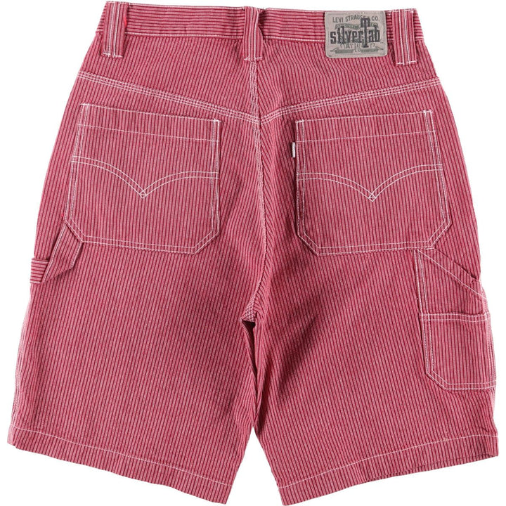 Levi's Silver Tab Loose Stripe Pattern Denim Painter Shorts, Men's Size W31 cotton red type Vintage Second Hand