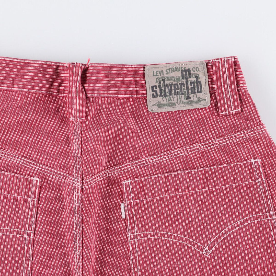 Levi's Silver Tab Loose Stripe Pattern Denim Painter Shorts, Men's Size W31 cotton red type Vintage Second Hand