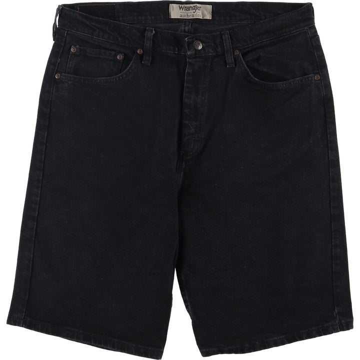 2000'S Wrangler black denim shorts, men's size W36 cotton black type Vintage Second Hand