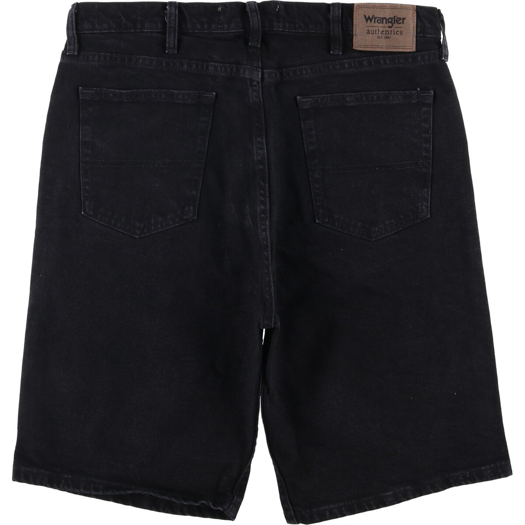 2000'S Wrangler black denim shorts, men's size W36 cotton black type Vintage Second Hand
