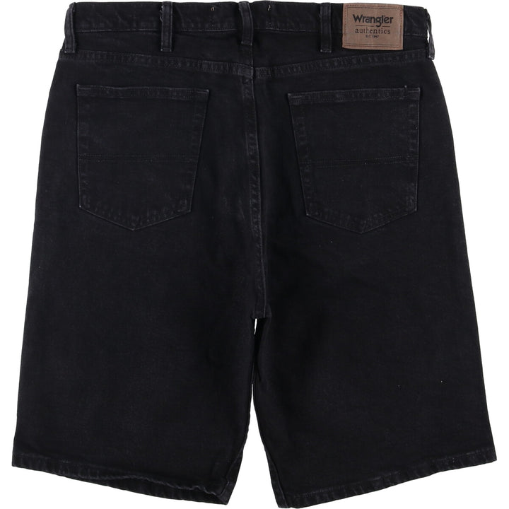 2000'S Wrangler black denim shorts, men's size W36 cotton black type Vintage Second Hand