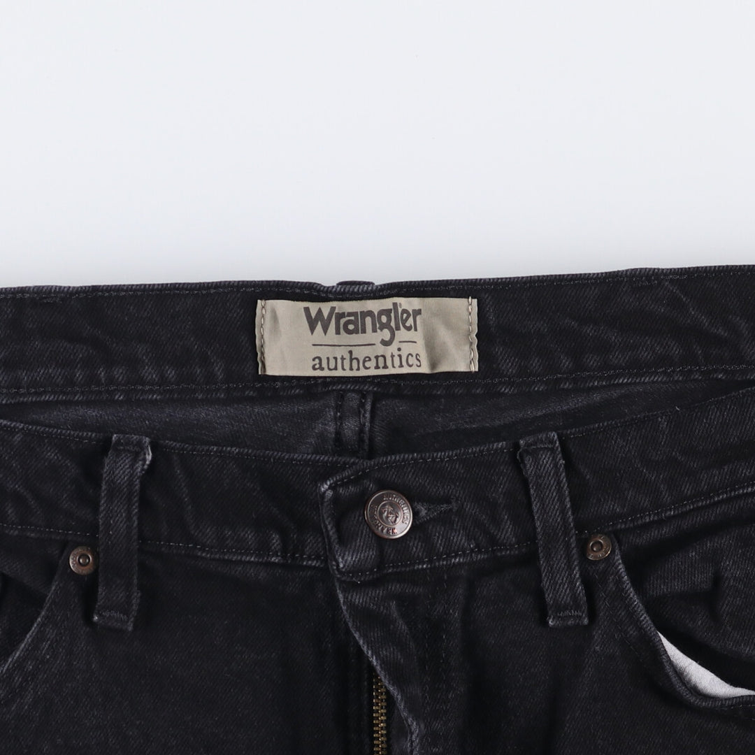 2000'S Wrangler black denim shorts, men's size W36 cotton black type Vintage Second Hand