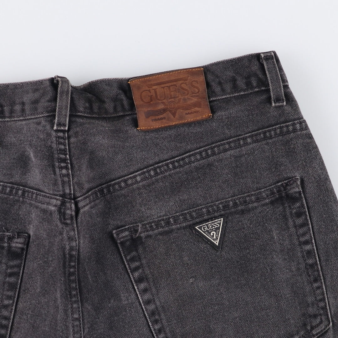 90'S Guess Jeans Black Denim Shorts, Men's, Size W37, Vintage cotton black type Vintage Second Hand