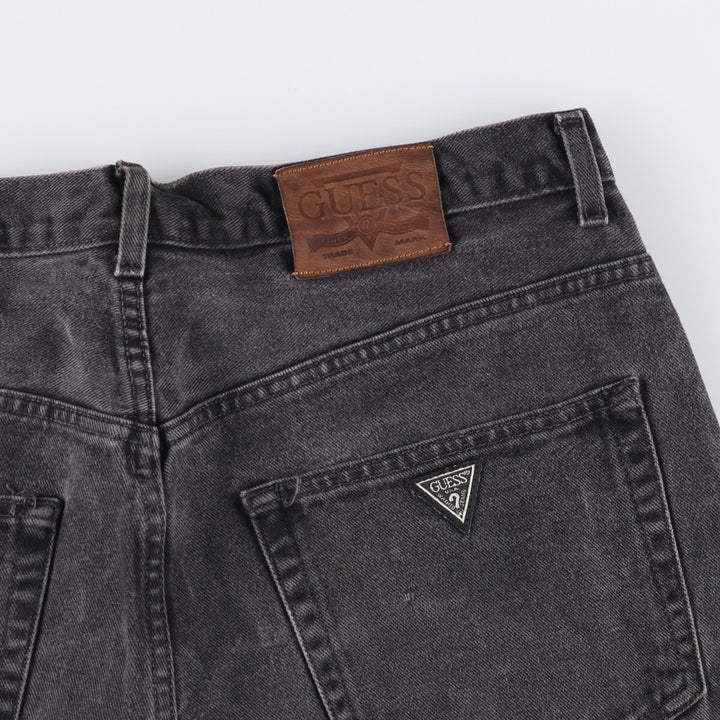 90'S Guess Jeans Black Denim Shorts, Men's, Size W37, Vintage cotton black type Vintage Second Hand