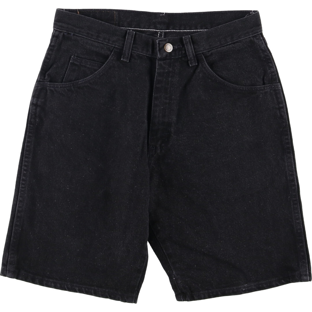 Wrangler Men's Black Denim Shorts, Size W30 cotton black type Vintage Second Hand