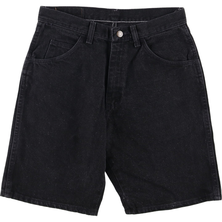 Wrangler Men's Black Denim Shorts, Size W30 cotton black type Vintage Second Hand
